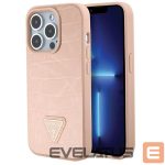 Чехол на заднюю панель Guess  Guess GUHCP15XPCRTHCP iPhone 15 Pro Max pink/pink hardcase Croco Triangle Metal Logo
