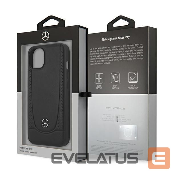 Чехол на заднюю панель Mercedes-Benz Mercedes MEHCP15MARMBK iPhone 15 Plus 6.7" black/black hardcase Leather Urban