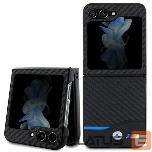 Чехол на заднюю панель BMW  BMW Leather Carbon case for Samsung Galaxy Z Flip 5 - black 