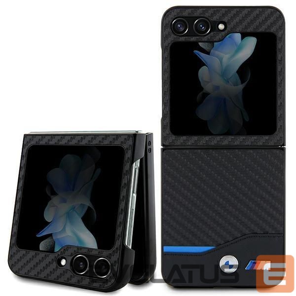 Чехол на заднюю панель BMW BMW Leather Carbon case for Samsung Galaxy Z Flip 5 - black