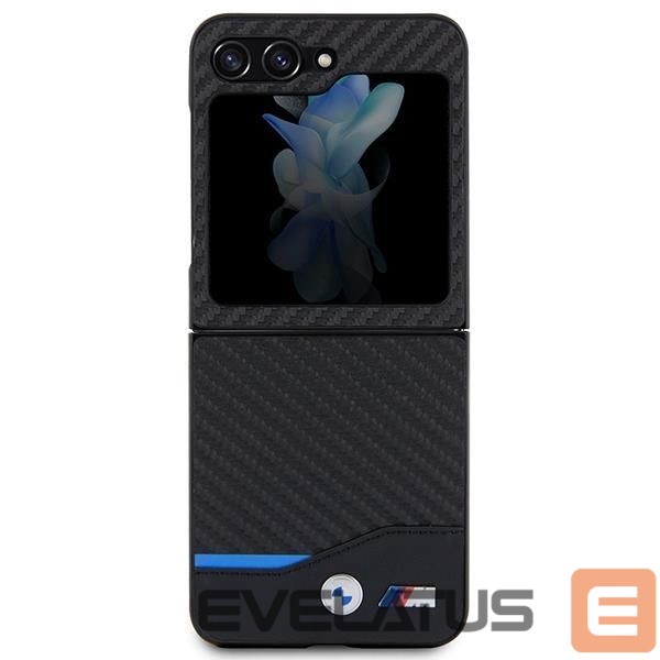 Чехол на заднюю панель BMW BMW Leather Carbon case for Samsung Galaxy Z Flip 5 - black