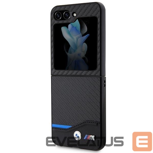 Чехол на заднюю панель BMW BMW Leather Carbon case for Samsung Galaxy Z Flip 5 - black