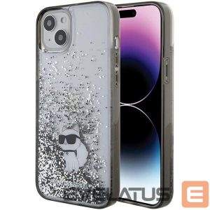 Чехол на заднюю панель Karl Lagerfeld  Karl Lagerfeld Liquid Glitter Choupette case for iPhone 15 Plus - transparent 