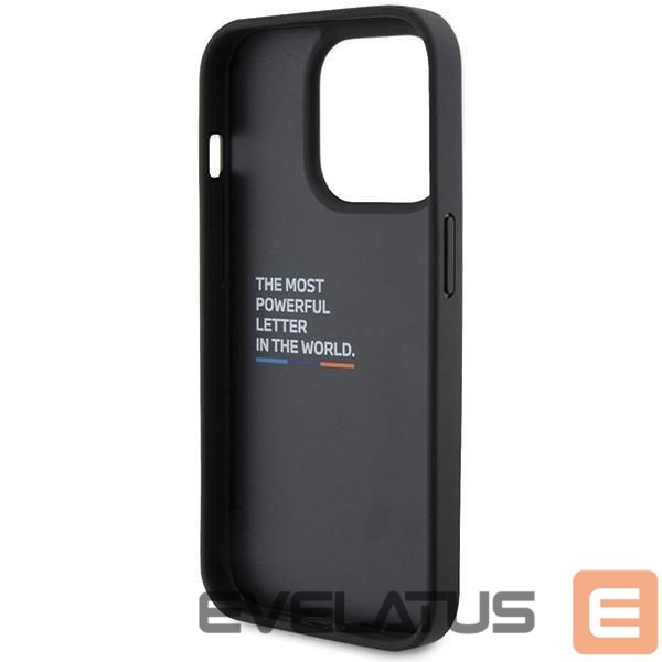 Чехол на заднюю панель BMW BMW BMHCP15L22PTDK iPhone 15 Pro 6.1" black/black Leather Stamp Tricolor