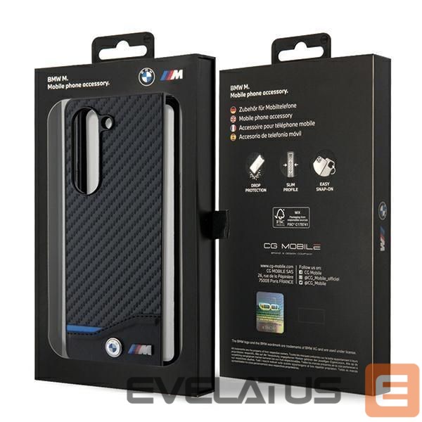 Чехол на заднюю панель BMW BMW Leather Carbon case for Samsung Galaxy Z Fold 5 - black