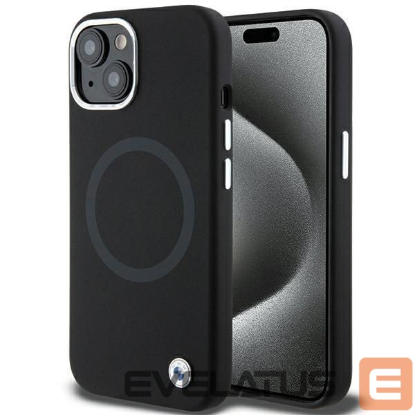 Чехол на заднюю панель BMW BMW Signature Liquid Silicone MagSafe case for iPhone 15 Plus - black