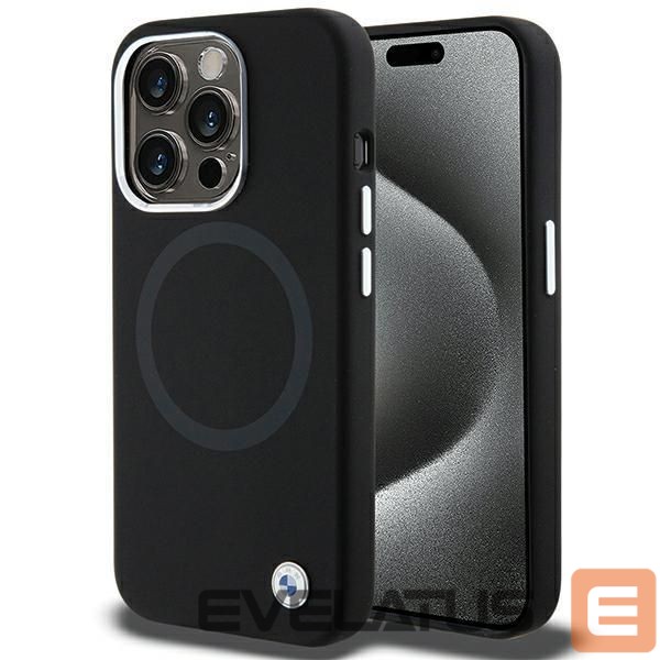 Чехол на заднюю панель BMW BMW Signature Liquid Silicone MagSafe case for iPhone 15 Pro Max - black
