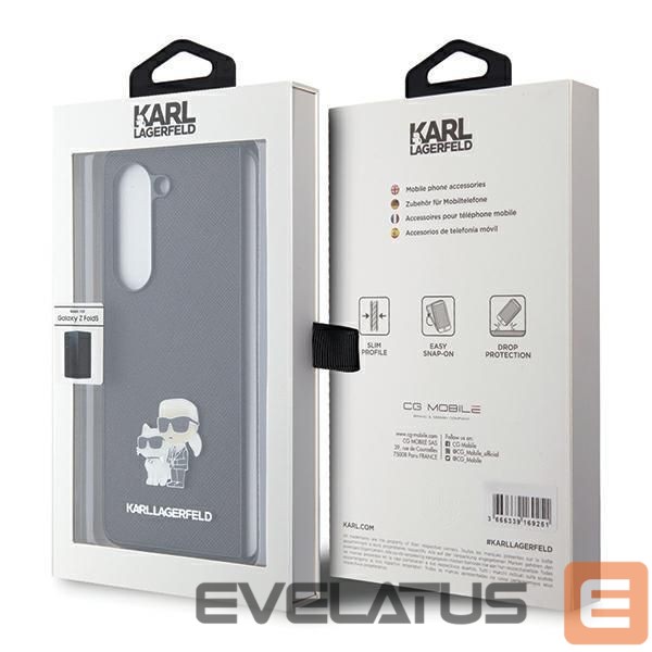 Чехол на заднюю панель Karl Lagerfeld Karl Lagerfeld Saffiano Karl&Choupette Pin case for Samsung Galaxy Z Fold 5 - black