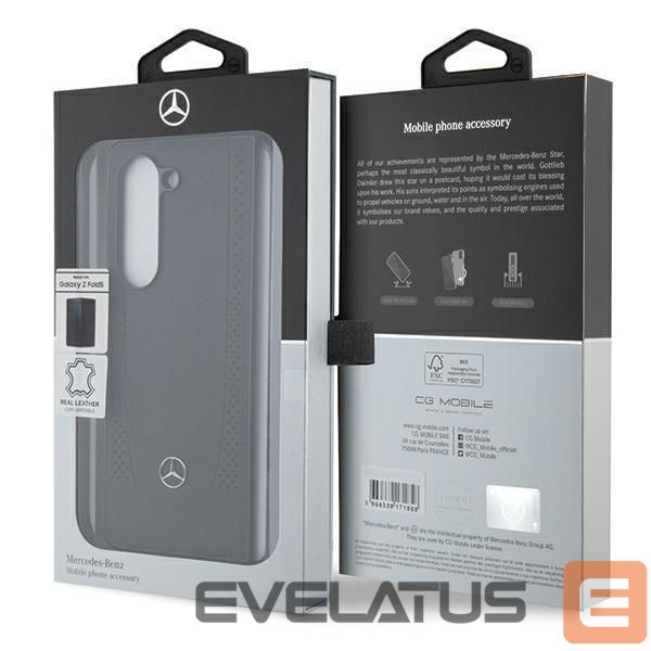 Чехол на заднюю панель Mercedes-Benz Mercedes Leather Urban case for Samsung Galaxy Z Fold 5 - black