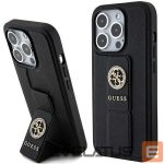 Чехол на заднюю панель Guess  Guess Grip Stand 4G Saffiano Strass case for iPhone 15 Pro Max - black 