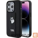 Чехол на заднюю панель Karl Lagerfeld  Karl Lagerfeld Gripstand Saffiano Choupette Pins case for iPhone 15 Pro - black 