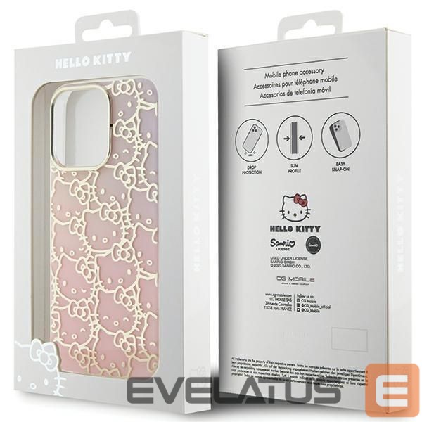Чехол на заднюю панель Hello Kitty Hello Kitty IML Gradient Electrop Crowded Kitty Head case for iPhone 13 Pro / 13 - pink