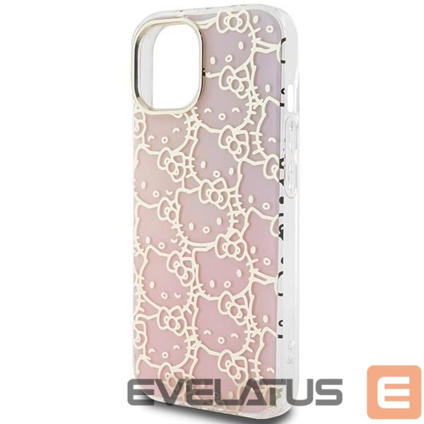 Чехол на заднюю панель Hello Kitty Hello Kitty IML Gradient Electrop Crowded Kitty Head case for iPhone 15 - pink