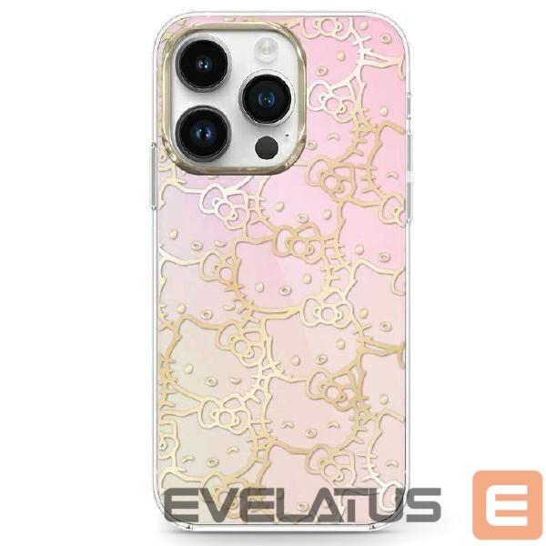 Чехол на заднюю панель Hello Kitty Hello Kitty IML Gradient Electrop Crowded Kitty Head case for iPhone 15 - pink