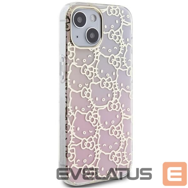 Чехол на заднюю панель Hello Kitty Hello Kitty IML Gradient Electrop Crowded Kitty Head case for iPhone 15 - pink