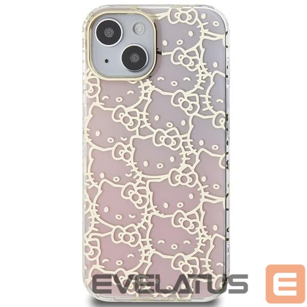 Чехол на заднюю панель Hello Kitty Hello Kitty IML Gradient Electrop Crowded Kitty Head case for iPhone 15 - pink