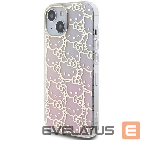 Чехол на заднюю панель Hello Kitty Hello Kitty IML Gradient Electrop Crowded Kitty Head case for iPhone 15 - pink