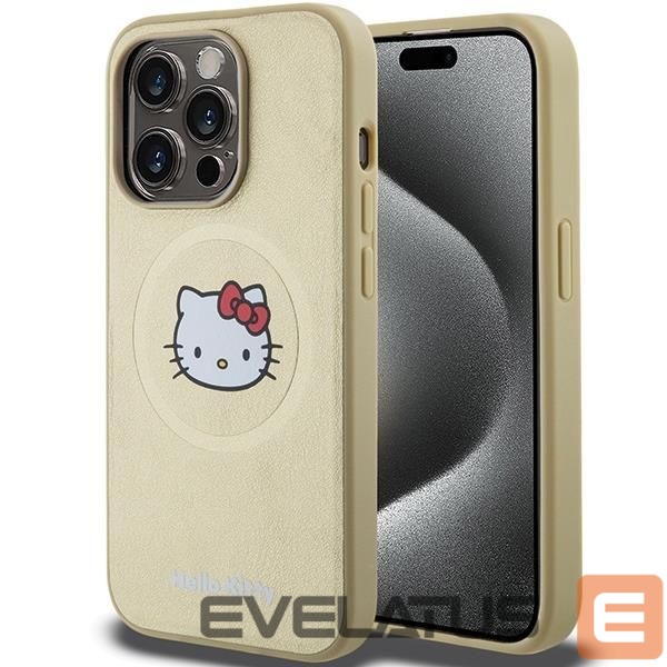 Чехол на заднюю панель Hello Kitty Hello Kitty Leather Kitty Head MagSafe case for iPhone 14 Pro - gold