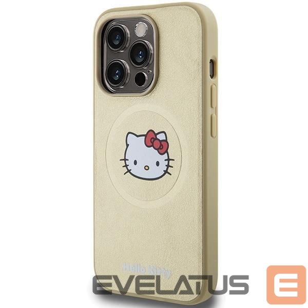 Чехол на заднюю панель Hello Kitty Hello Kitty Leather Kitty Head MagSafe case for iPhone 14 Pro - gold