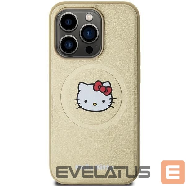 Чехол на заднюю панель Hello Kitty Hello Kitty Leather Kitty Head MagSafe case for iPhone 14 Pro Max - gold