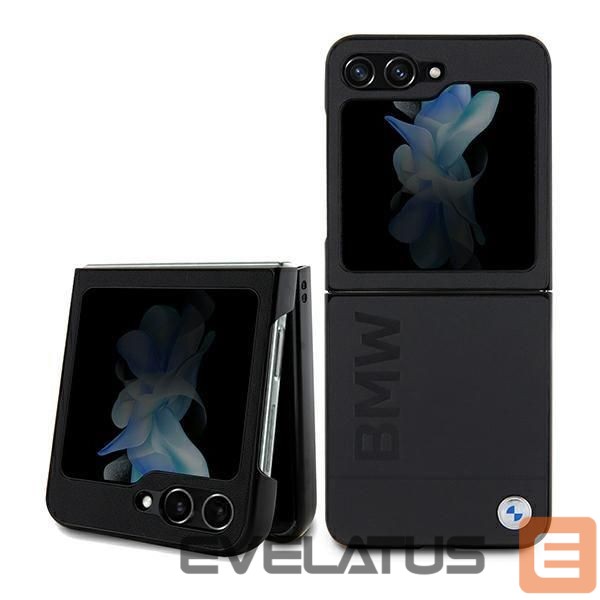Чехол на заднюю панель BMW BMW Leather Hot Stamp case for Samsung Galaxy Z Flip 5 - black