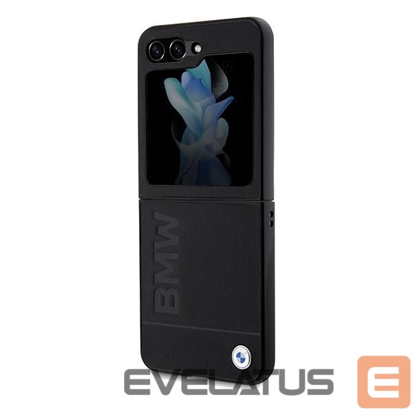 Чехол на заднюю панель BMW BMW Leather Hot Stamp case for Samsung Galaxy Z Flip 5 - black