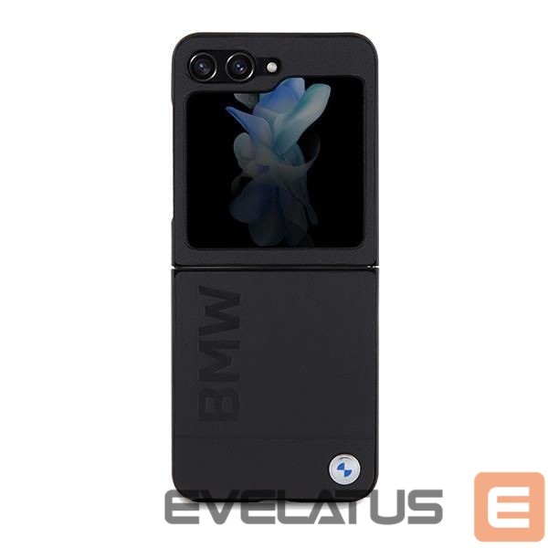 Чехол на заднюю панель BMW BMW Leather Hot Stamp case for Samsung Galaxy Z Flip 5 - black