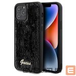 Чехол на заднюю панель Guess  Guess Sequin Script Metal case for iPhone 12/12 Pro - black