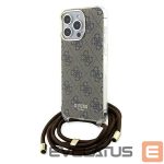 Чехол на заднюю панель Guess  Guess Crossbody Cord 4G Print case for iPhone 15 Pro Max - brown
