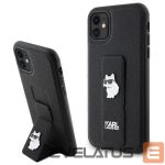 Чехол на заднюю панель Karl Lagerfeld  Karl Lagerfeld Gripstand Saffiano Choupette Pins Case for iPhone 11 / Xr - Black 