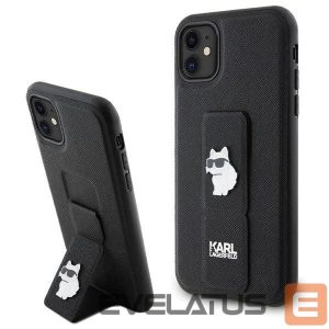 Чехол на заднюю панель Karl Lagerfeld  Karl Lagerfeld Gripstand Saffiano Choupette Pins Case for iPhone 11 / Xr - Black 
