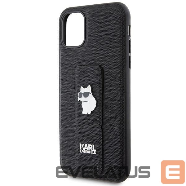 Чехол на заднюю панель Karl Lagerfeld Karl Lagerfeld Gripstand Saffiano Choupette Pins Case for iPhone 11 / Xr - Black