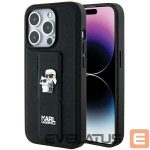 Чехол на заднюю панель Karl Lagerfeld  Karl Lagerfeld Gripstand Saffiano Karl&Choupette Pins case for iPhone 13 Pro / 13 - black 