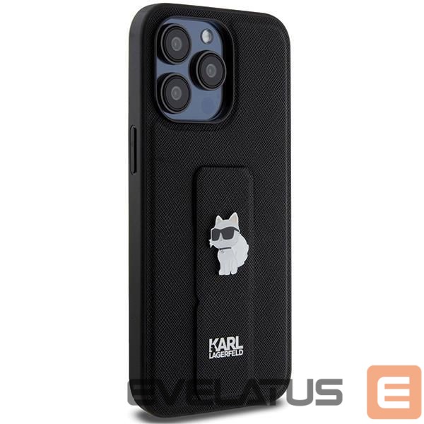 Чехол на заднюю панель Karl Lagerfeld Karl Lagerfeld Gripstand Saffiano Choupette Pins case for iPhone 13 Pro Max - black