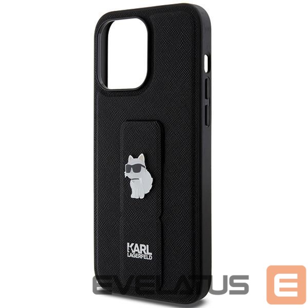 Чехол на заднюю панель Karl Lagerfeld Karl Lagerfeld Gripstand Saffiano Choupette Pins case for iPhone 13 Pro Max - black