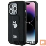 Чехол на заднюю панель Karl Lagerfeld  Karl Lagerfeld Gripstand Saffiano Choupette Pins case for iPhone 14 Pro Max - black 