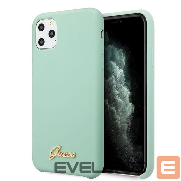 Чехол на заднюю панель Guess Guess GUHCN65LSLMGG iPhone 11 Pro Max green/green hard case Silicone Vintage Gold Logo