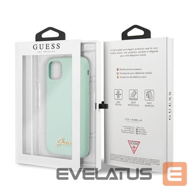 Чехол на заднюю панель Guess Guess GUHCN65LSLMGG iPhone 11 Pro Max green/green hard case Silicone Vintage Gold Logo