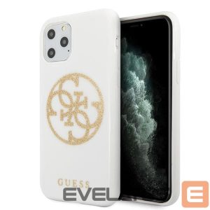 Чехол на заднюю панель Guess  Guess GUHCN65TPUWHGLG iPhone 11 Pro Max white/white hard case Glitter 4G Circle Logo