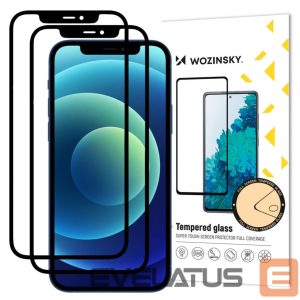 Защитное стекло Wozinsky  Wozinsky 2x Tempered Glass Full Glue Super Tough Screen Protector Full Coveraged with Frame Case Friendly for iPhone 12 Pro / iPhone 12 black 