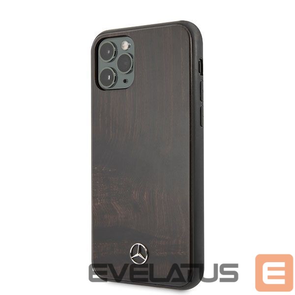 Чехол на заднюю панель Mercedes-Benz Mercedes Wood Line Rosewood case for iPhone 11 Pro Max - brown