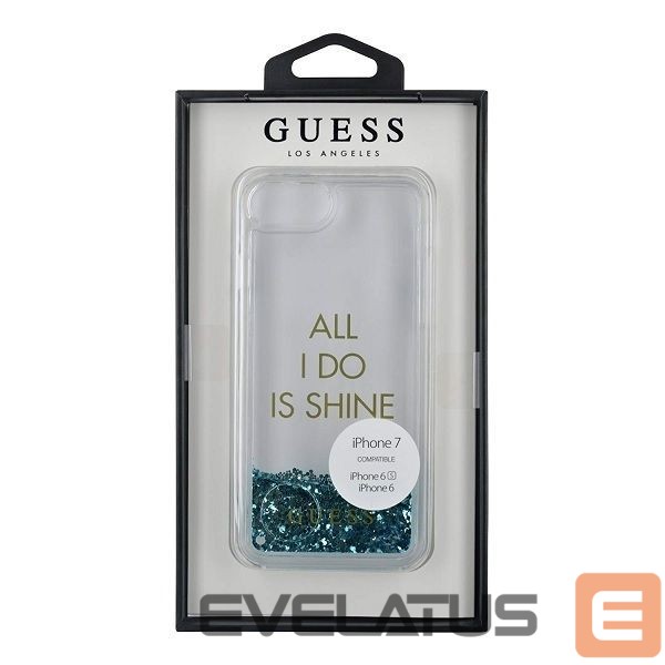 Чехол на заднюю панель Guess Guess GUHCP7GLUQBL iPhone 6/7/8 /SE 2020 / SE 2022 blue/blue hard case Liquid Glitter Party
