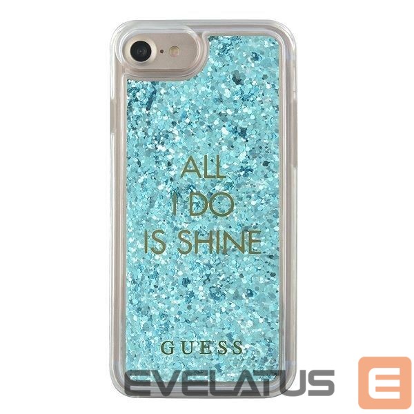 Чехол на заднюю панель Guess Guess GUHCP7GLUQBL iPhone 6/7/8 /SE 2020 / SE 2022 blue/blue hard case Liquid Glitter Party