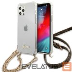 Чехол на заднюю панель Guess  Guess GUHCP12MKC4GSGO iPhone 12/12 Pro 6.1" Transparent hard case 4G Gold Chain 