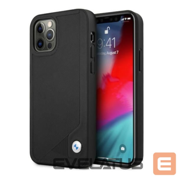 Чехол на заднюю панель BMW Etui BMW BMHCP12MRCDPK iPhone 12/12 Pro 6,1" czarny/black hardcase Leather Deboss