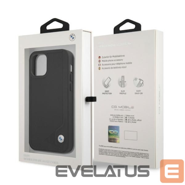 Чехол на заднюю панель BMW Etui BMW BMHCP12MRCDPK iPhone 12/12 Pro 6,1" czarny/black hardcase Leather Deboss