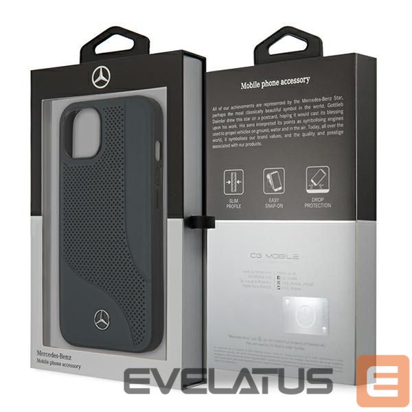 Чехол на заднюю панель Mercedes-Benz Mercedes Leather Perforated Area Case for iPhone 13 mini - Navy Blue