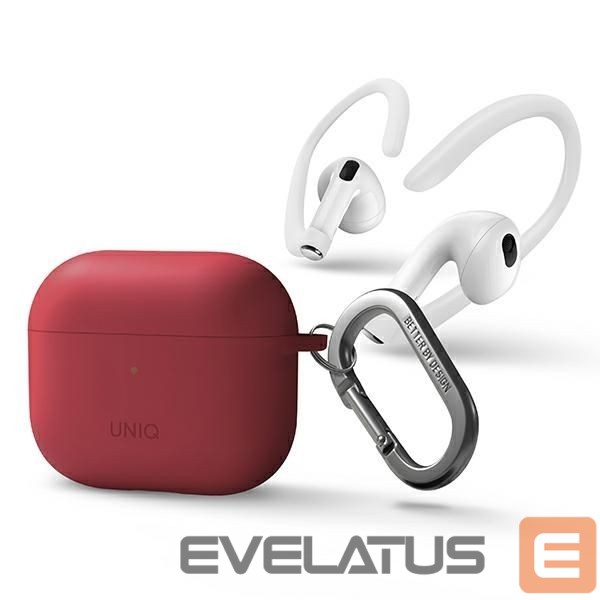 Чехол на заднюю панель UNIQ Uniq Nexo case for AirPods 3 + Ear Hooks Silicone - red