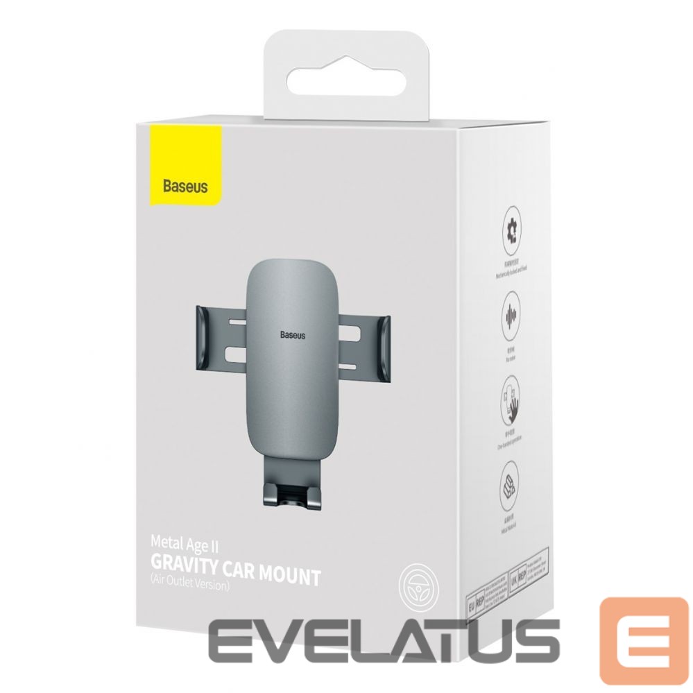 Авто держатель Baseus Baseus Metal Age II gravitational car phone holder for ventilation grille dark gray (SUJS000013)