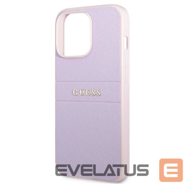 Чехол на заднюю панель Guess Guess GUHCP13LPSASBPU iPhone 13 Pro / 13 6.1" purple/purple Saffiano Hot Stamp & Metal Logo